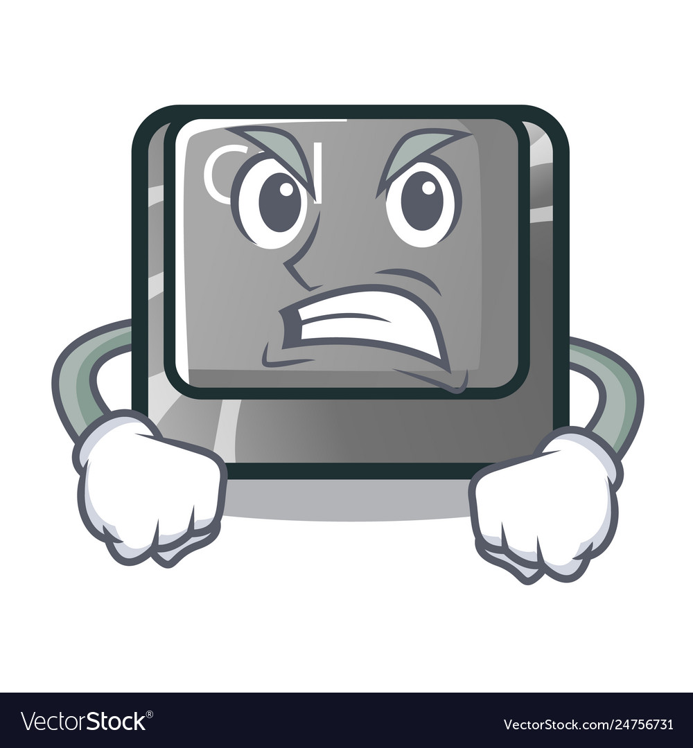 Angry character ctrl button attached on computer