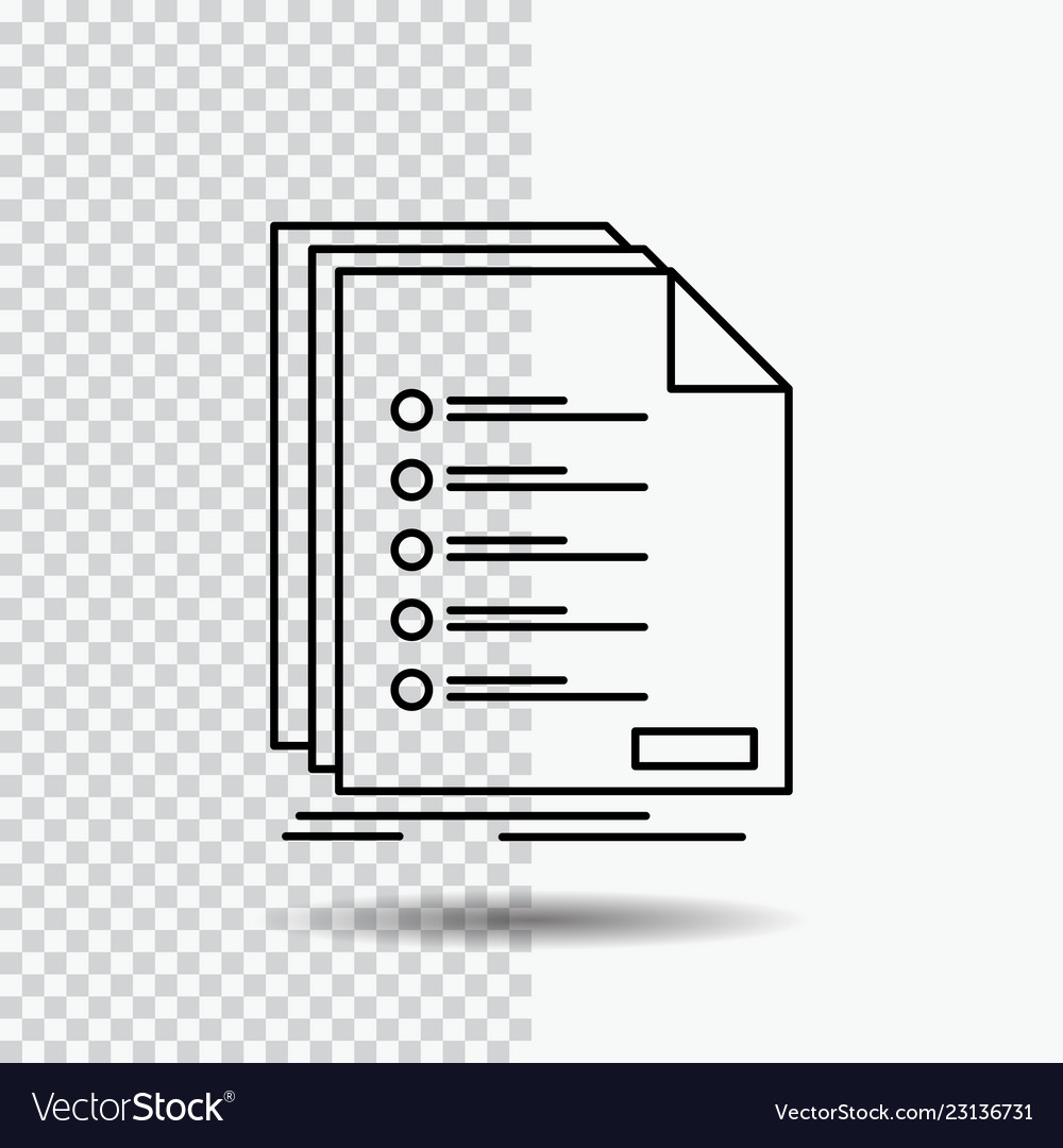 Check filing list listing registration line icon vector image Check filing list listing registration line icon