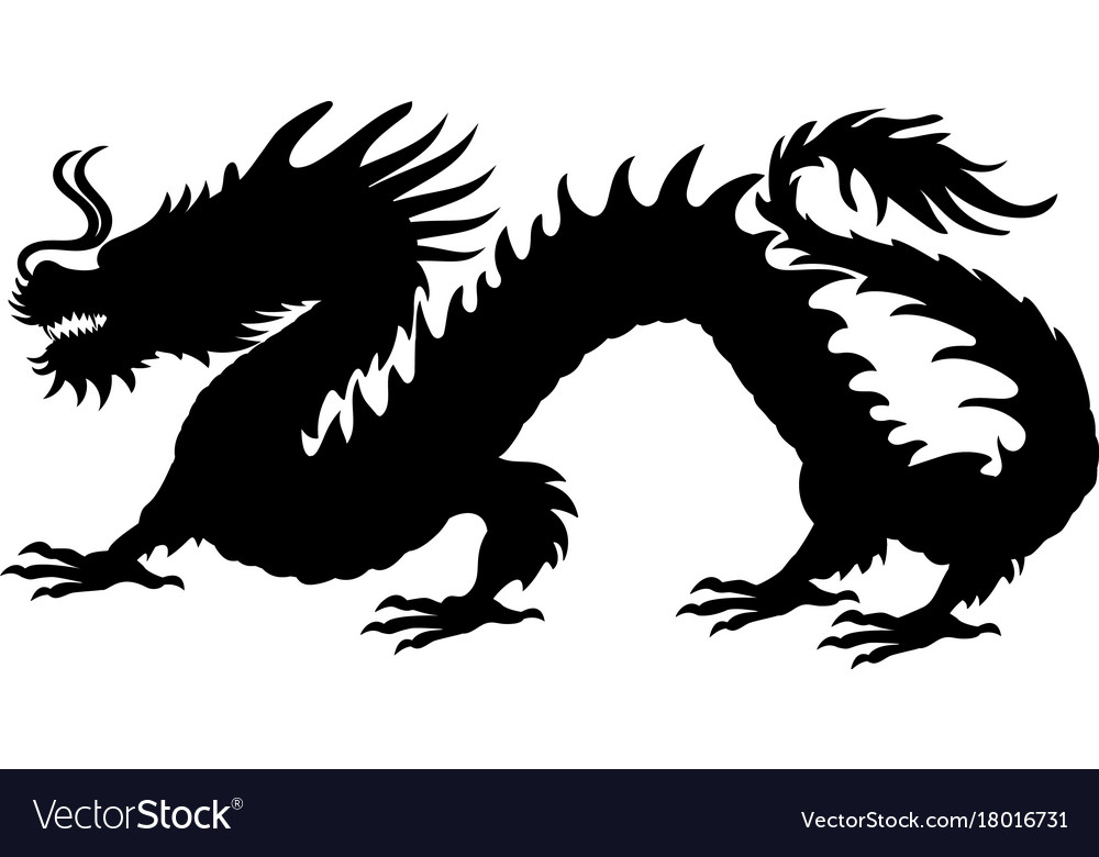 Chinese Dragon Symbol Black And White