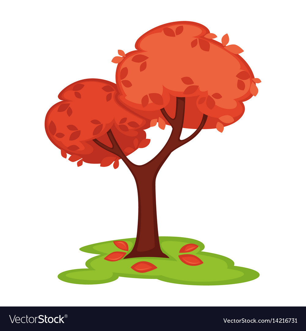 Colorful in flat tree Royalty Free Vector Image