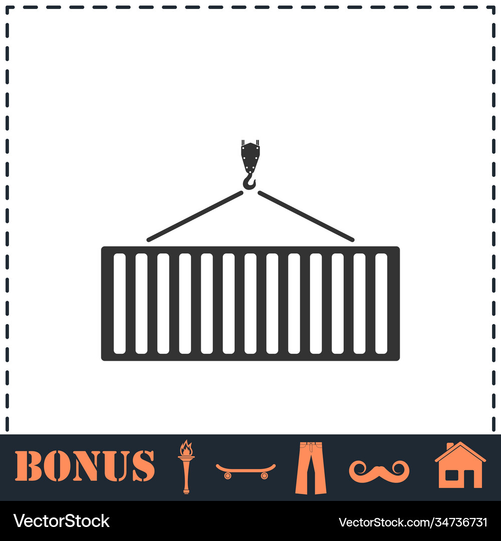 Crane icon flat Royalty Free Vector Image - VectorStock