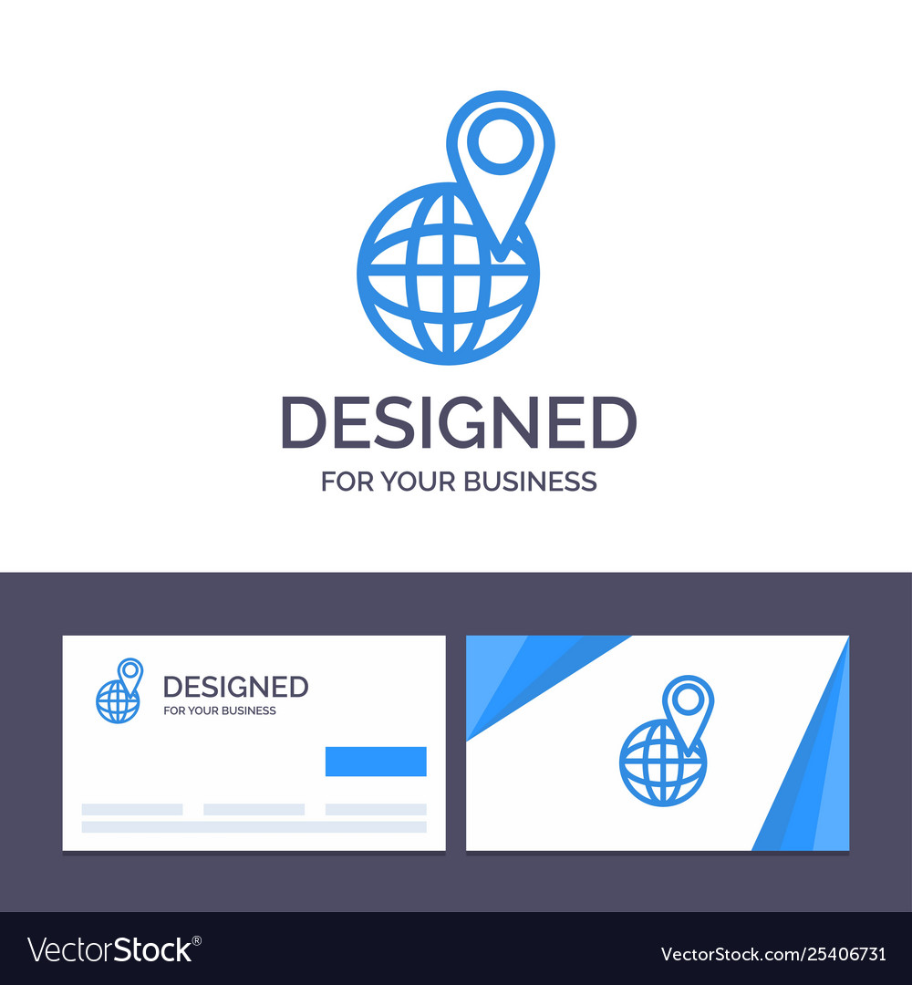 Creative business card and logo template global vector image Creative business card and logo template global