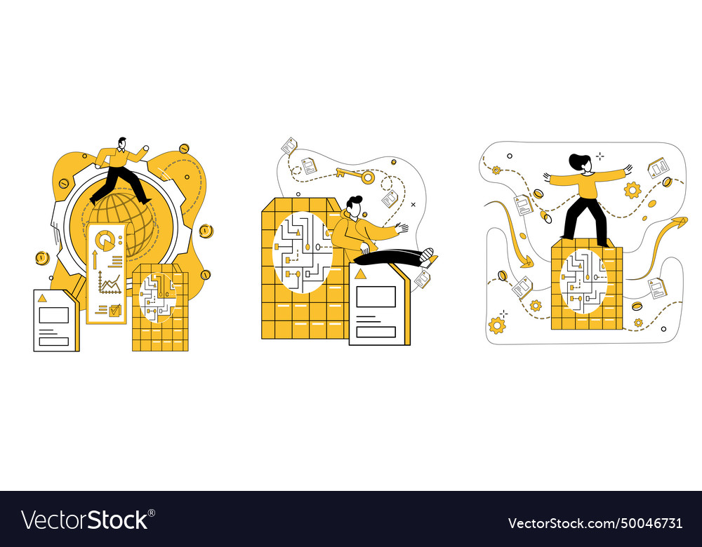 Data management analytics metaphorically vector image Data management analytics metaphorically