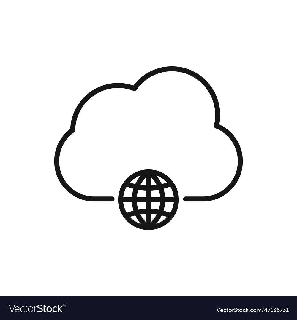 Editable icon of cloud computing isolated vector image Editable icon of cloud computing isolated