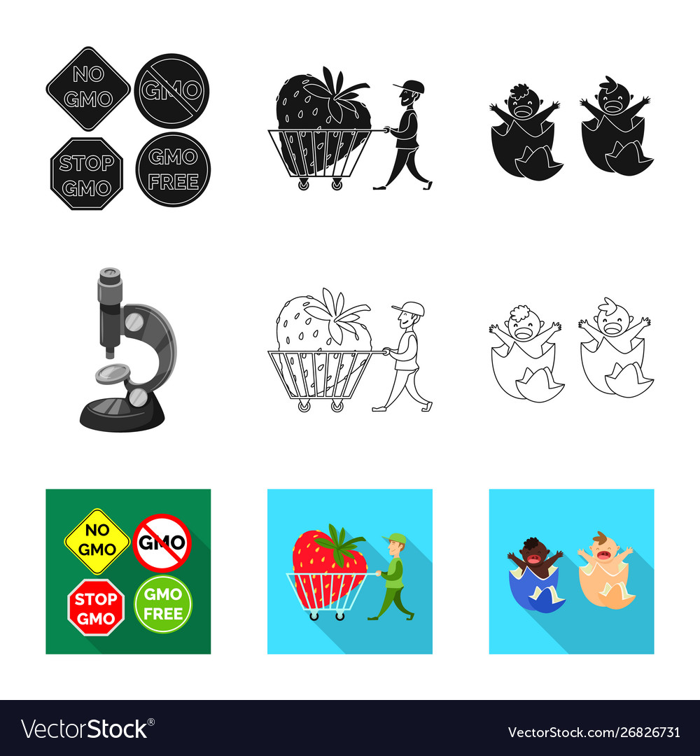 Isolated object test and synthetic sign set vector image Isolated object test and synthetic sign set