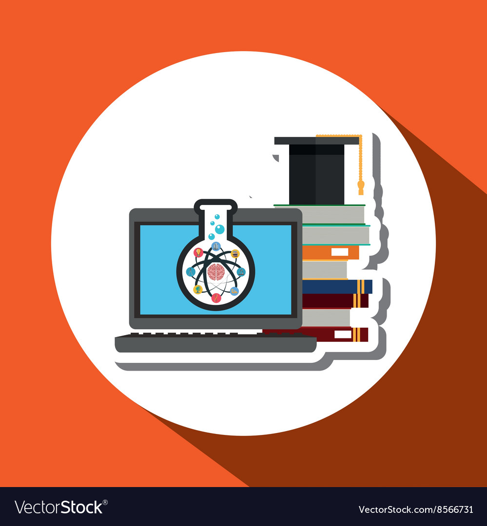 Laboratory flask over white background