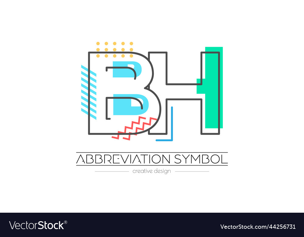 Letters b and h merging of two initials