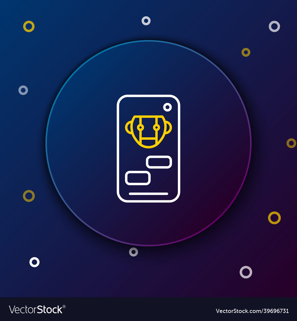 Line bot icon isolated on blue background robot vector image Line bot icon isolated on blue background robot