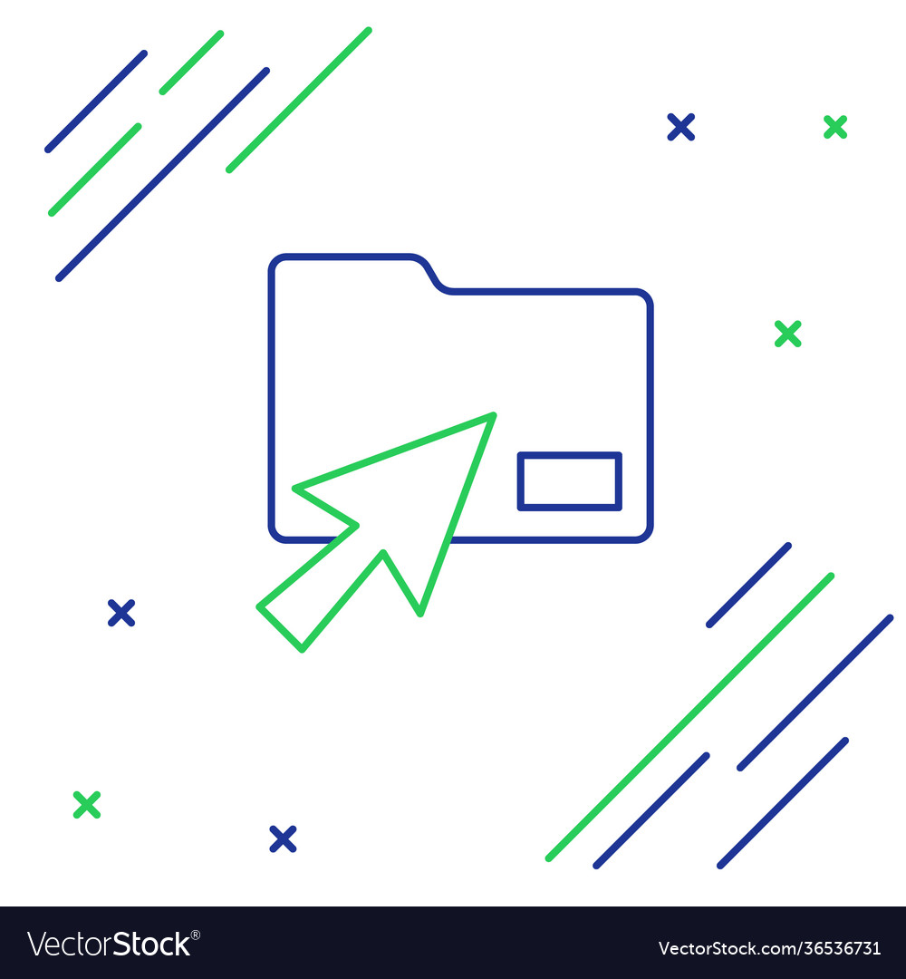 Line cursor click document folder icon isolated vector image Line cursor click document folder icon isolated