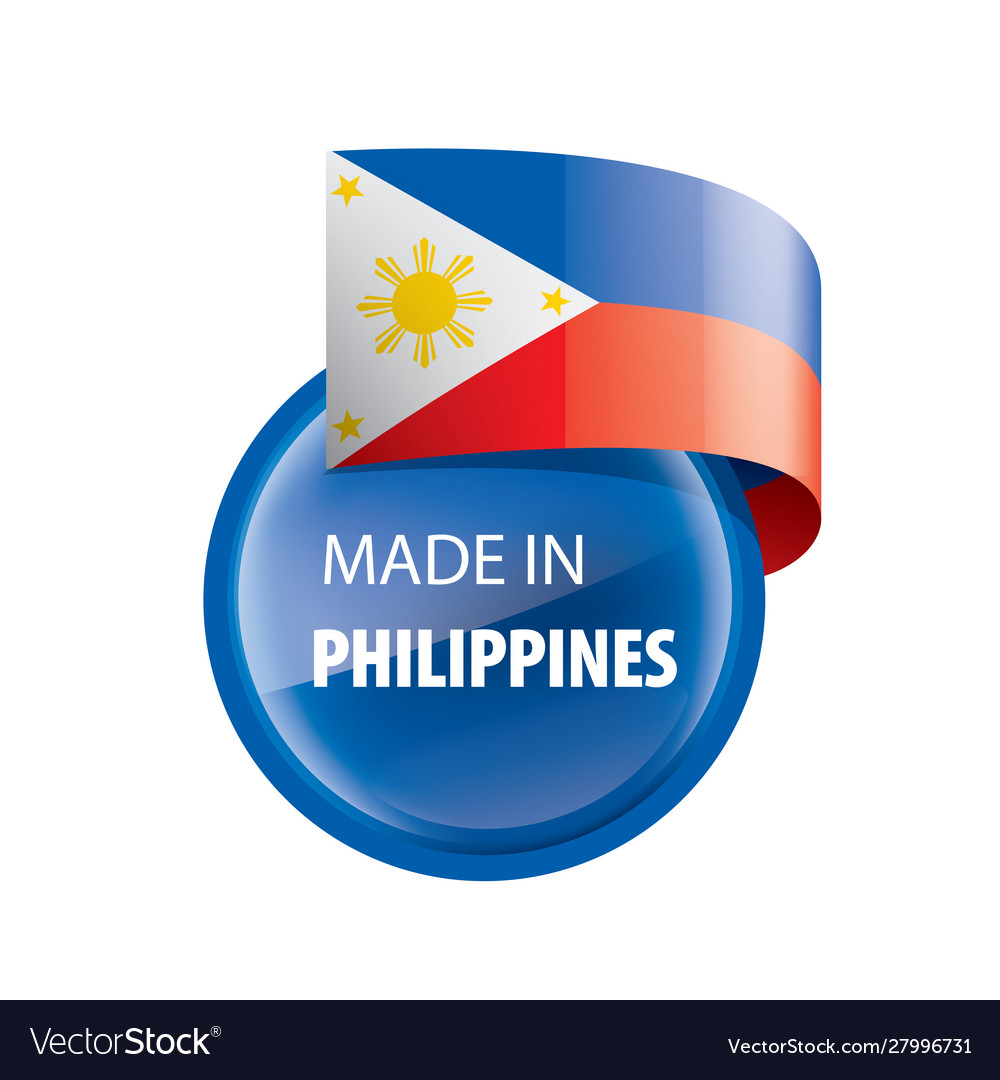 Philippines flag on a white Royalty Free Vector Image