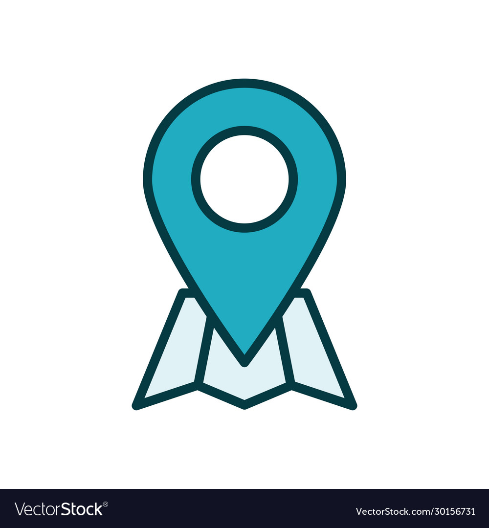 Pin pointer location line style icon
