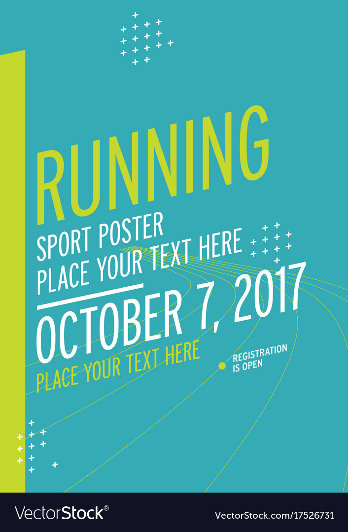 run championship poster design template royalty free vector