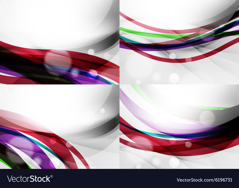 Set abstract backgrounds curve wave lines