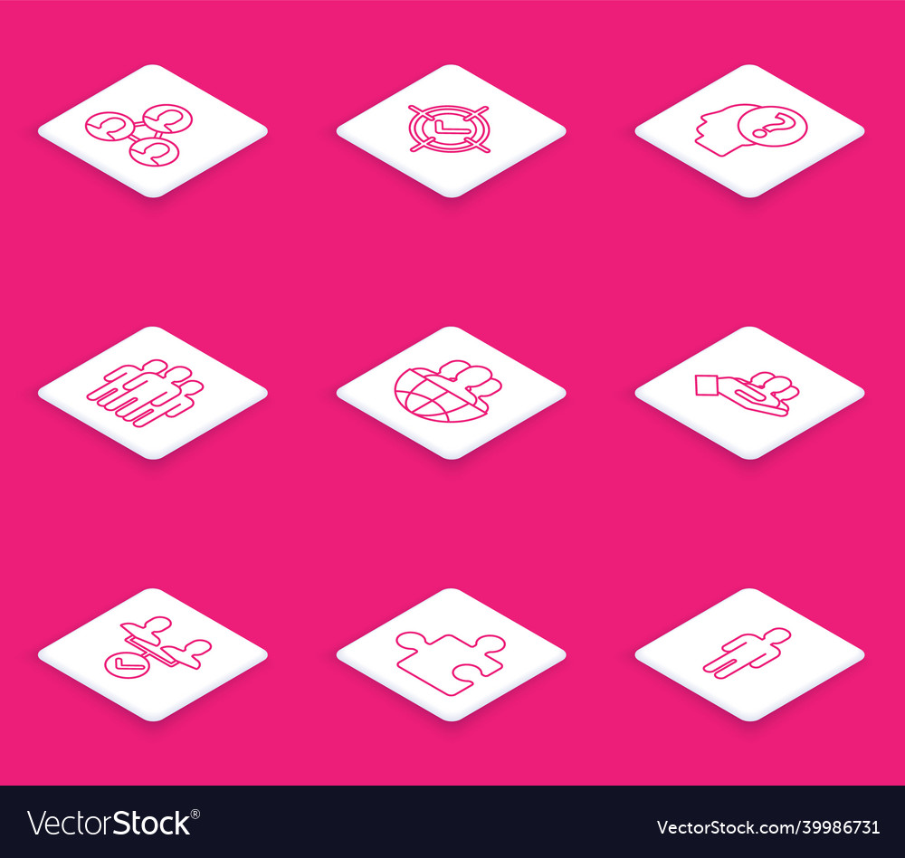 Set line project team base target and check mark Vector Image Set line project team base target and check mark