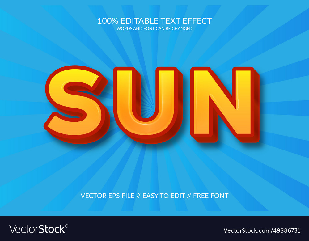 Sun fully changeable text effect