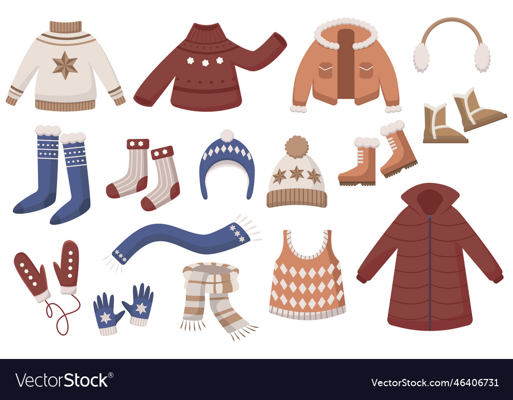 warm-woolen-clothes-set-royalty-free-vector-image