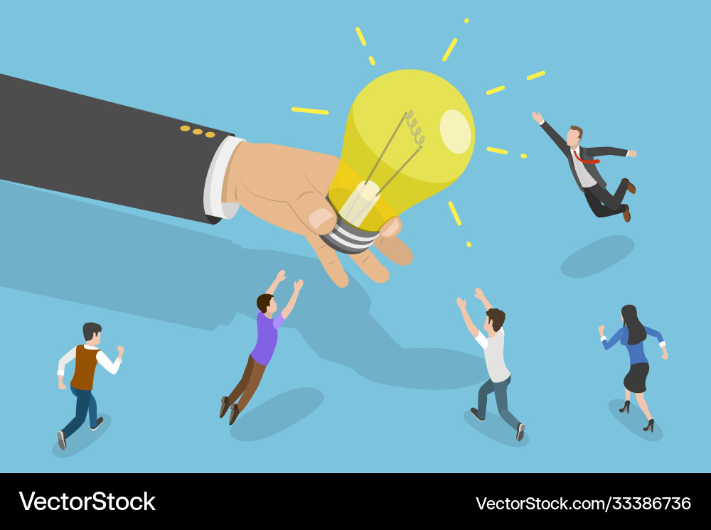 3d isometric flat conceptual Royalty Free Vector Image