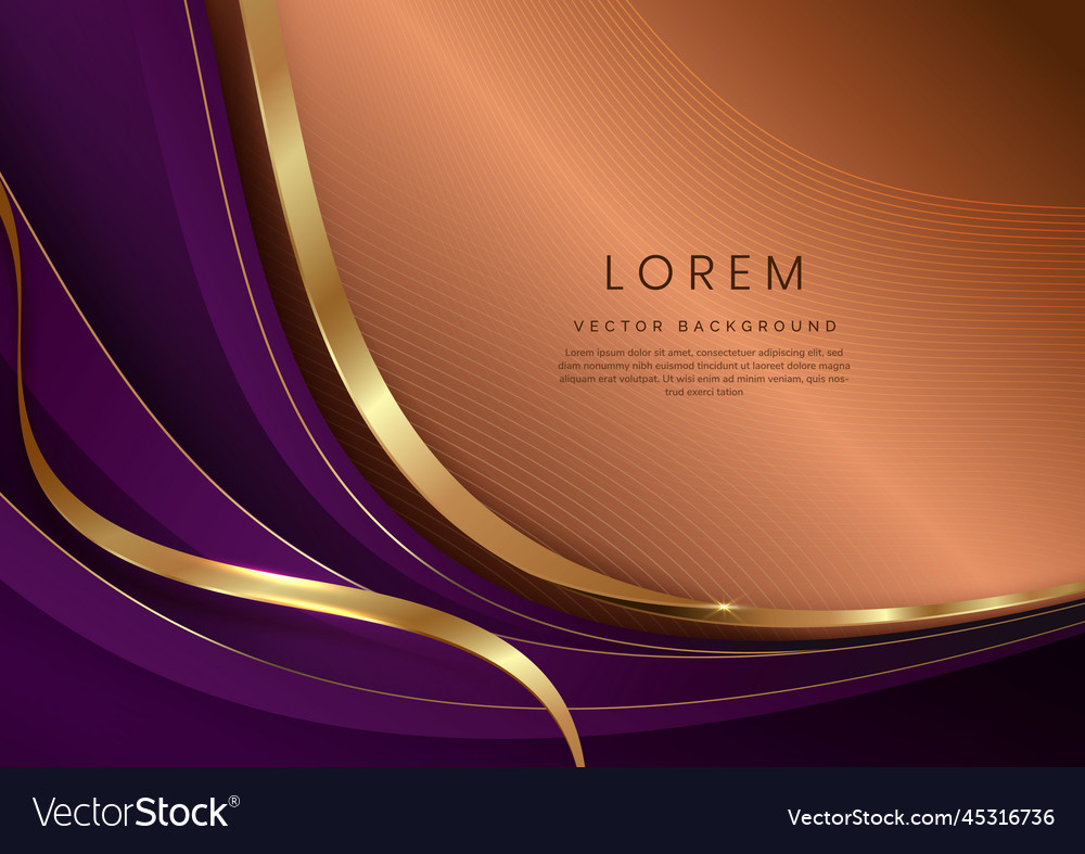 3d modern luxury template design violet and gold