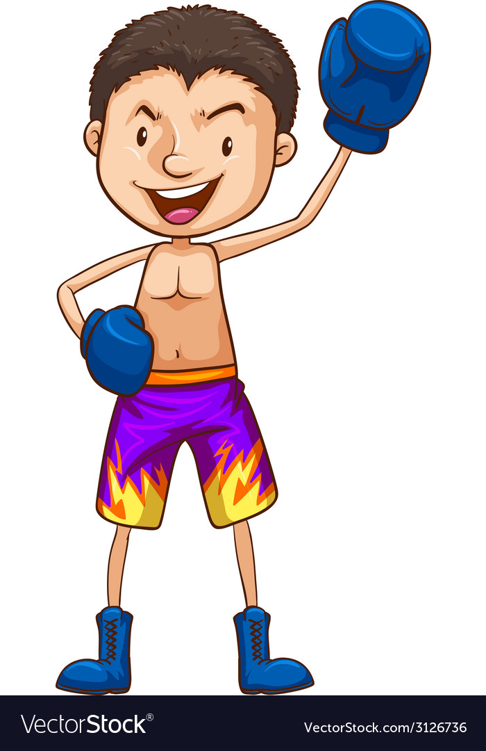 A coloured drawing a boxer Royalty Free Vector Image