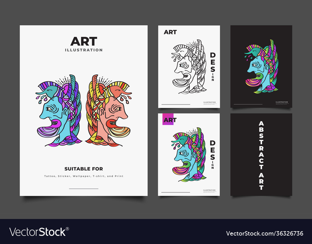 Abstract art with colorful character Royalty Free Vector