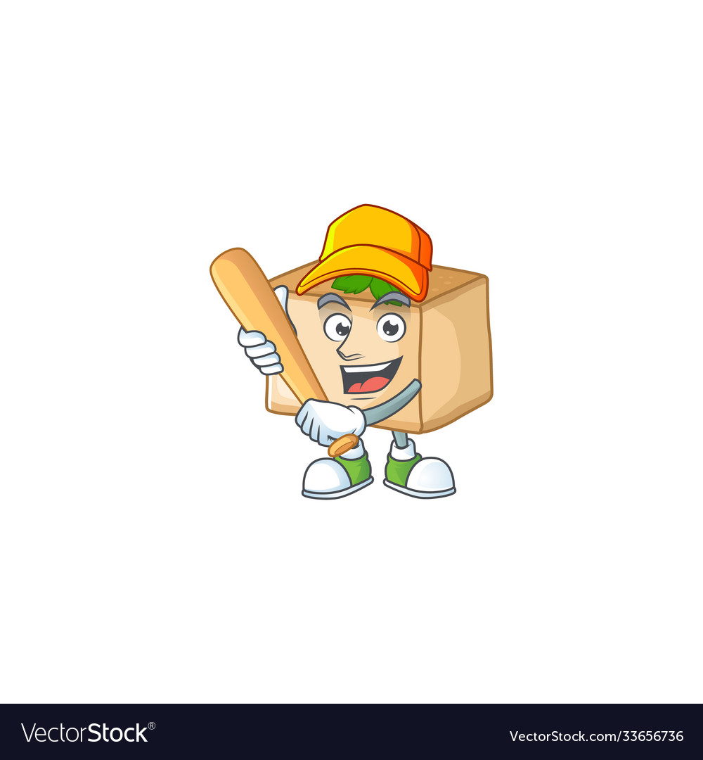 Cartoon design basbousa having baseball stick