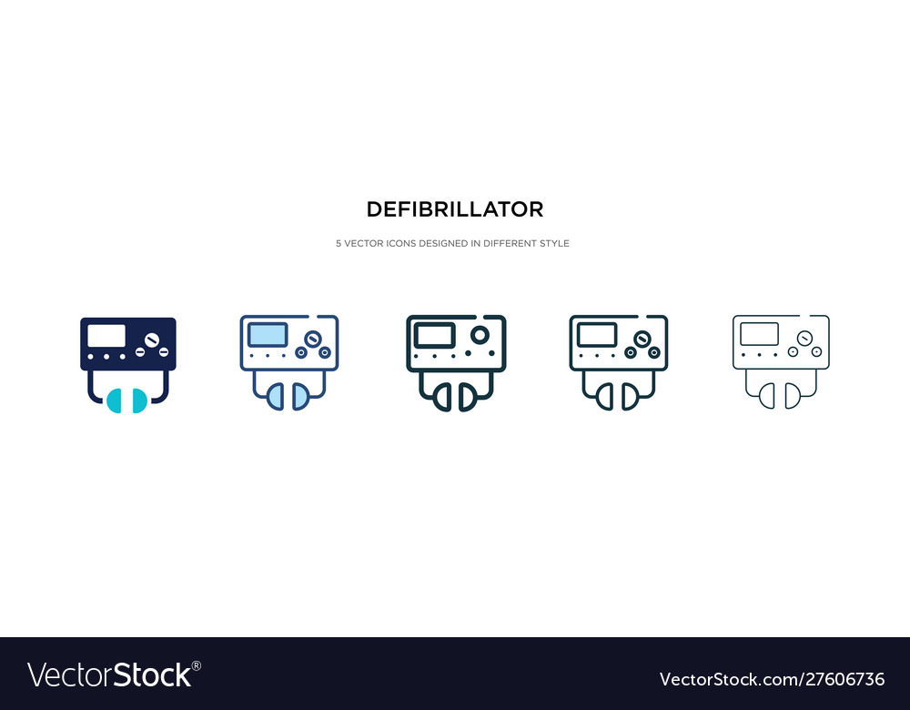 Defibrillator icon in different style two