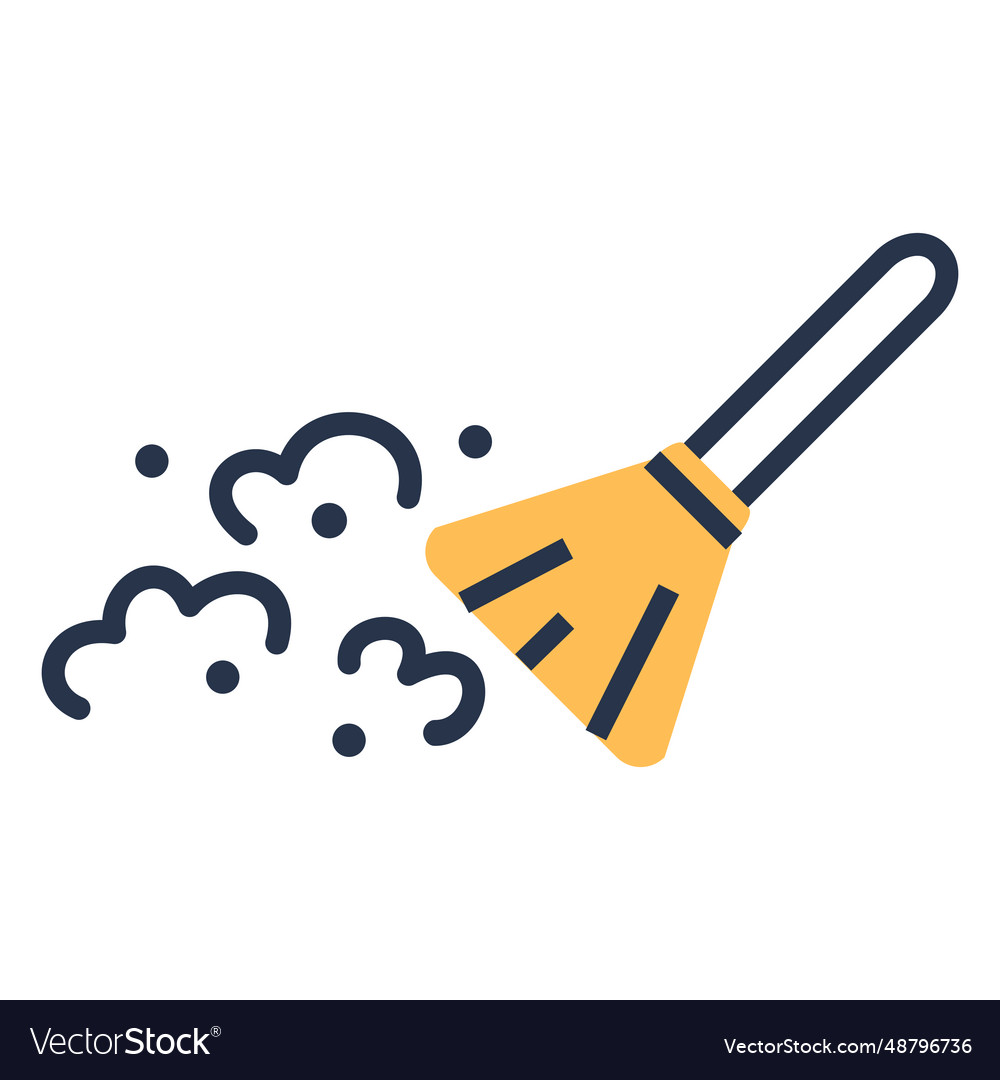 Dust cleaning brush icon