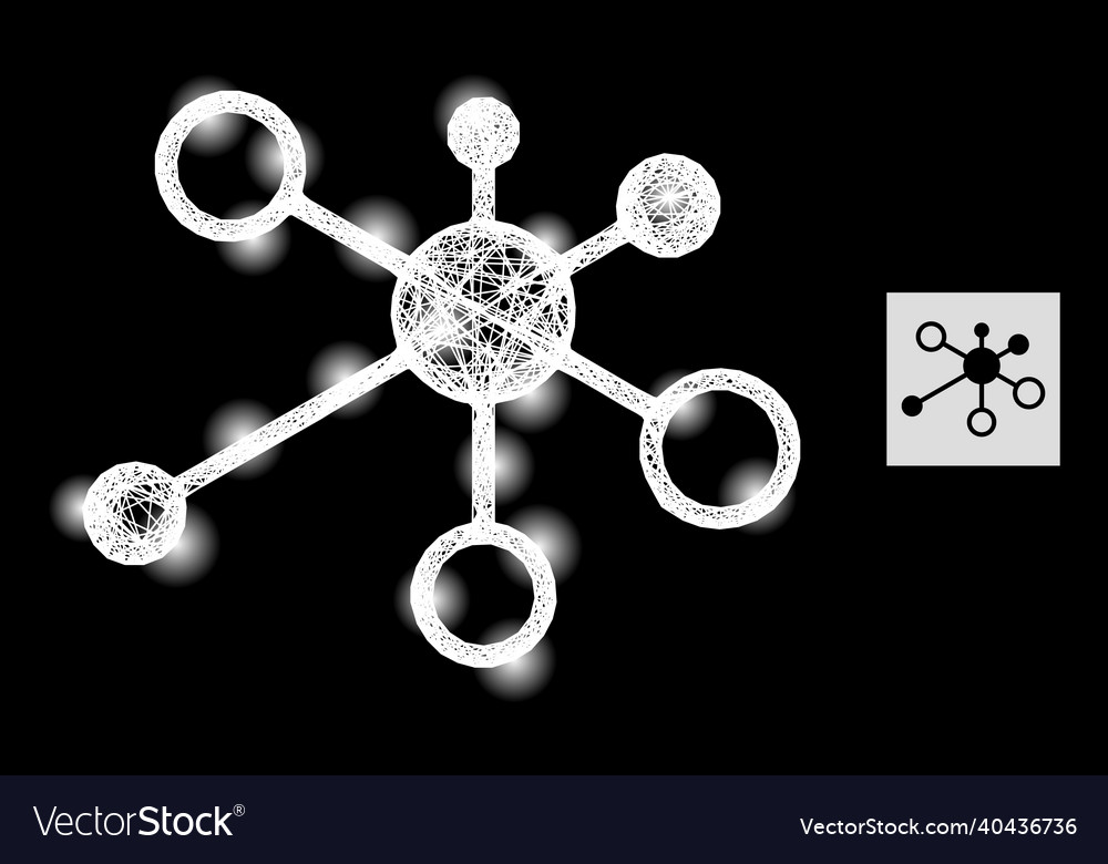 Flare net mesh relations with light spots vector image Flare net mesh relations with light spots