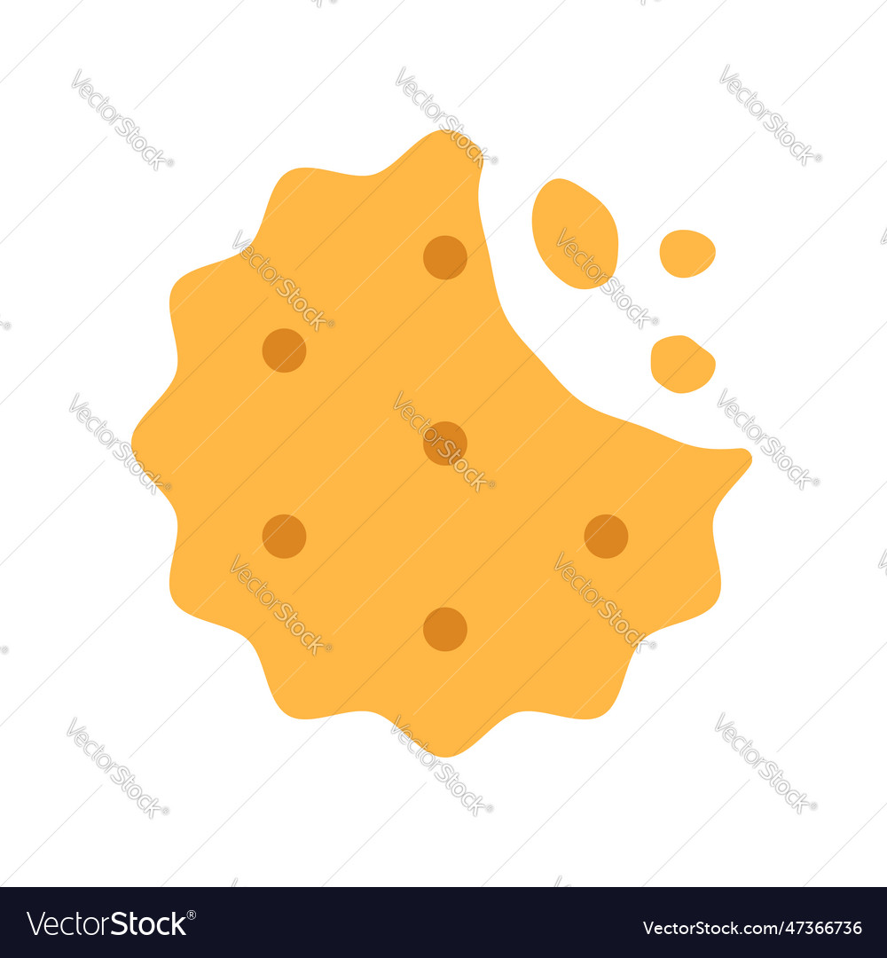 Flat round crispy cracker with chips Vector Image Flat round crispy cracker with chips
