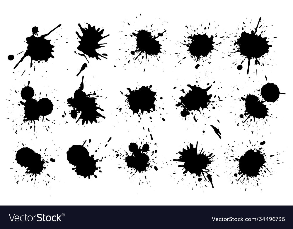 Grunge splatters abstract ink splashe text banners