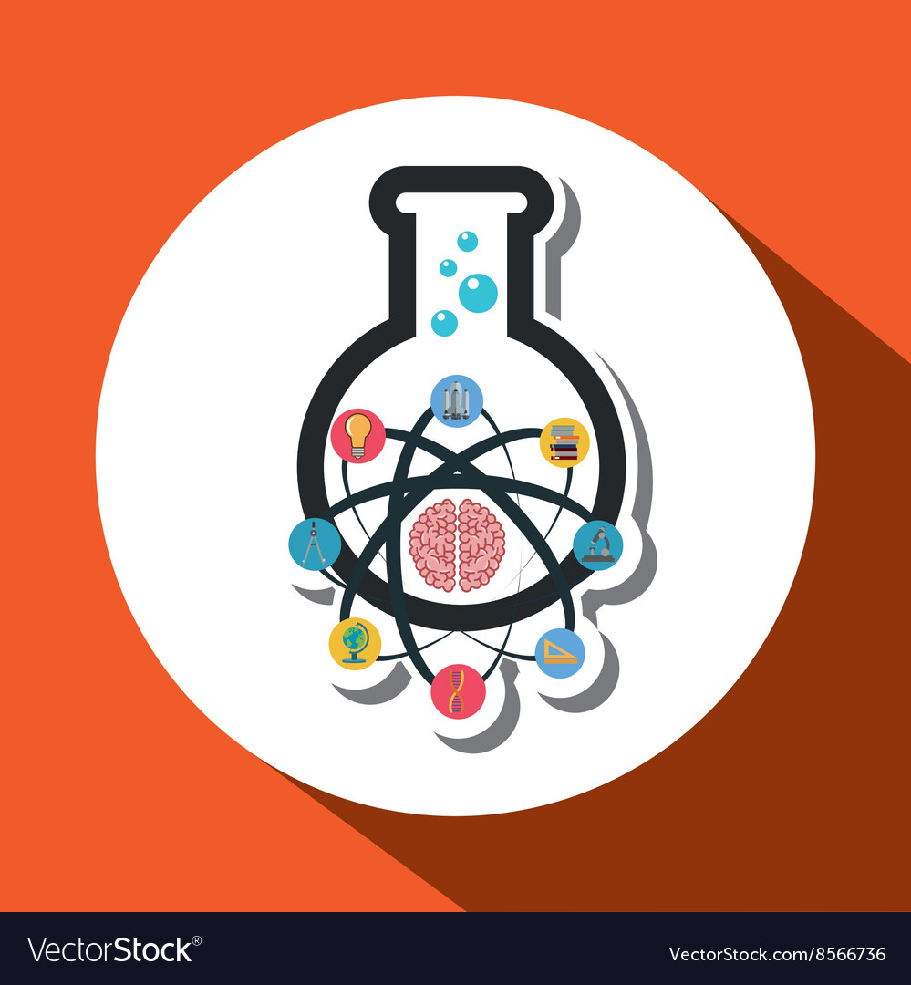 Laboratory flask over white background
