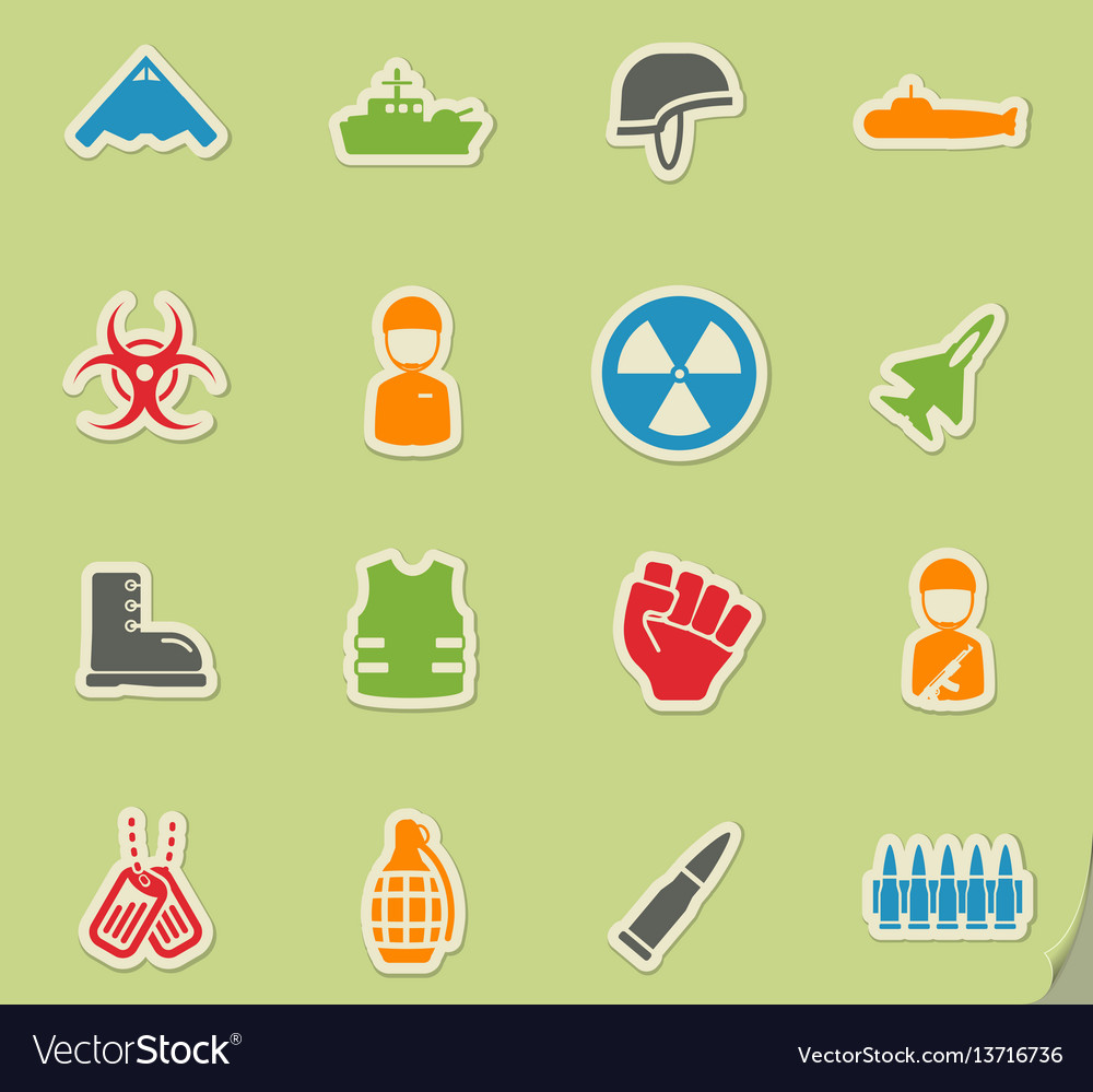 Military Simply Icons Royalty Free Vector Image