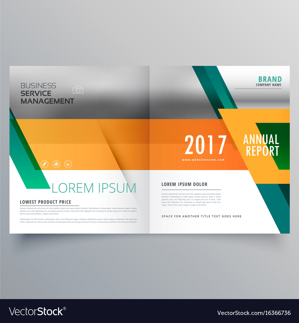 Orange and green business brochure design template