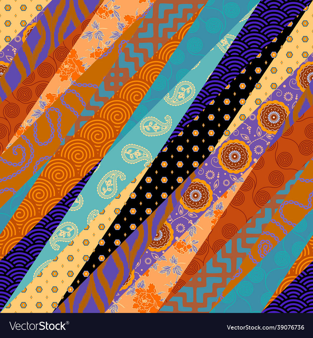 Patchwork textile pattern seamless quilting vector image Patchwork textile pattern seamless quilting