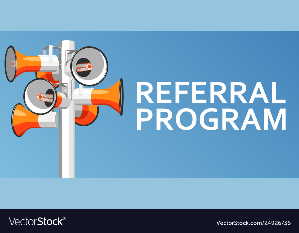 Refer a friend banner with megaphone