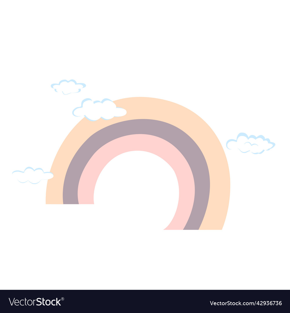 Scandinavian bohemian rainbow isolated on white vector image Scandinavian bohemian rainbow isolated on white