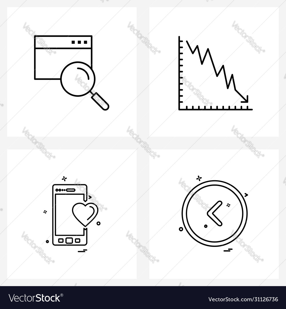 Set 4 ui icons and symbols for browser mobile