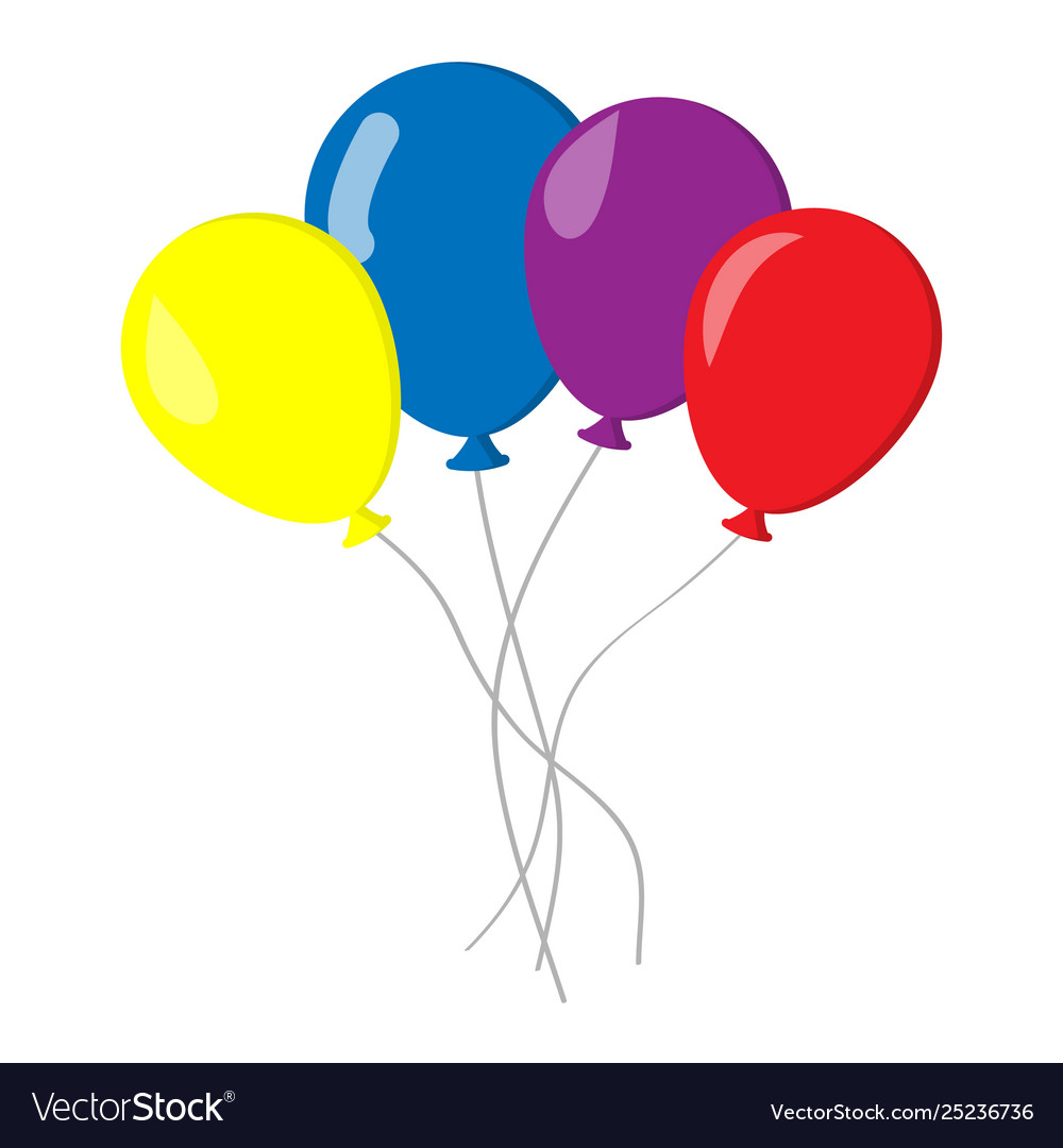 Set colorful balloons