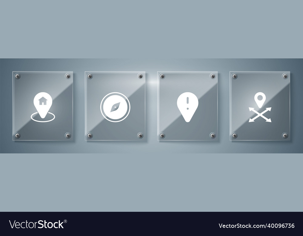 Set location with exclamation mark compass