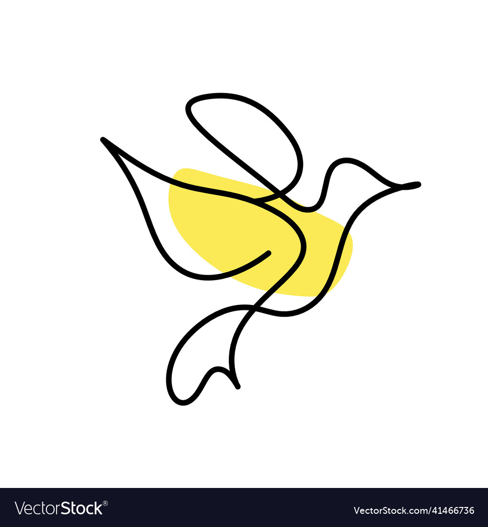 Silhouette abstrakter Farbvogel als Linienzeichnung