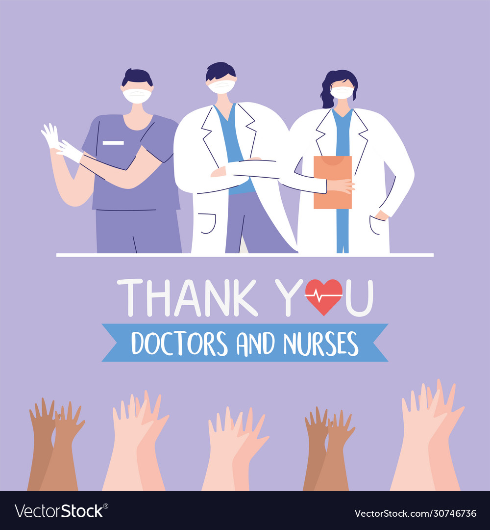 Thank you doctors and nurses physicians team Vector Image