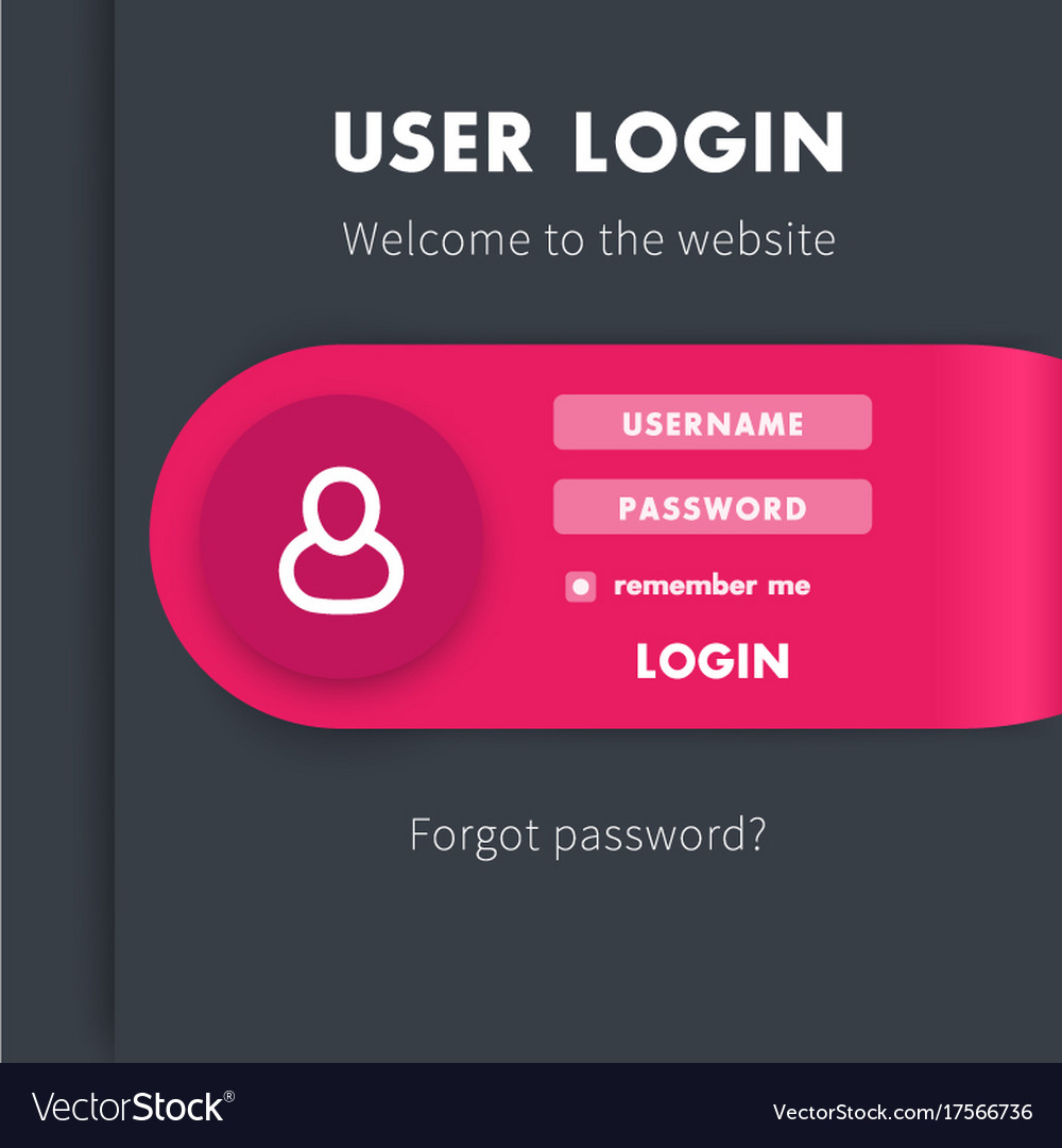 user login window template design for website vector image