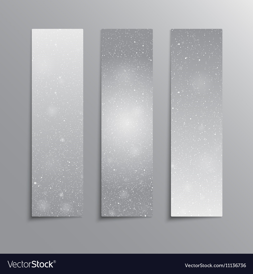 Vertical grey rectangle banners snow winter