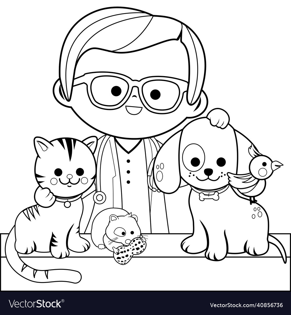 Veterinarian and pets Royalty Free Vector Image