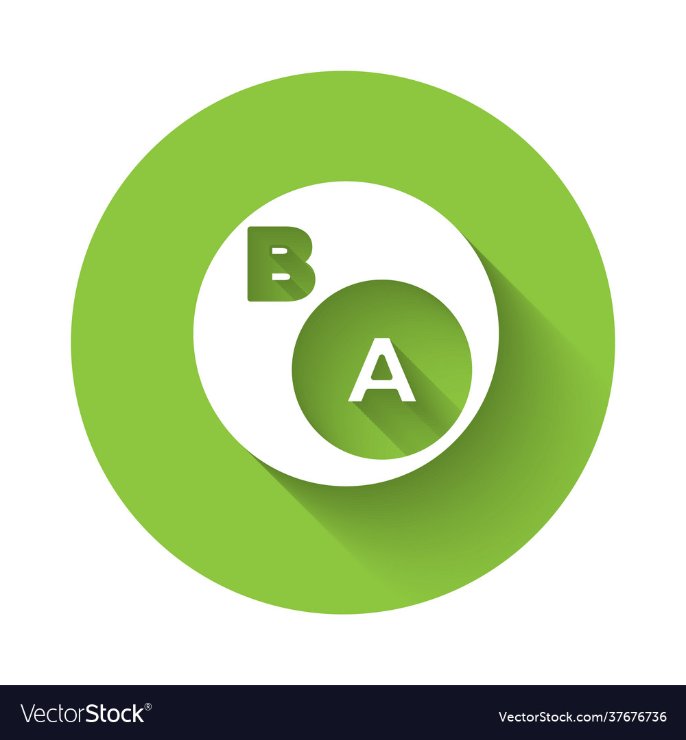 White subsets mathematics a is subset b icon vector image White subsets mathematics a is subset b icon