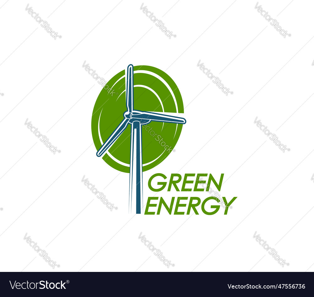 Wind turbine icon green energy industry sign Vector Image