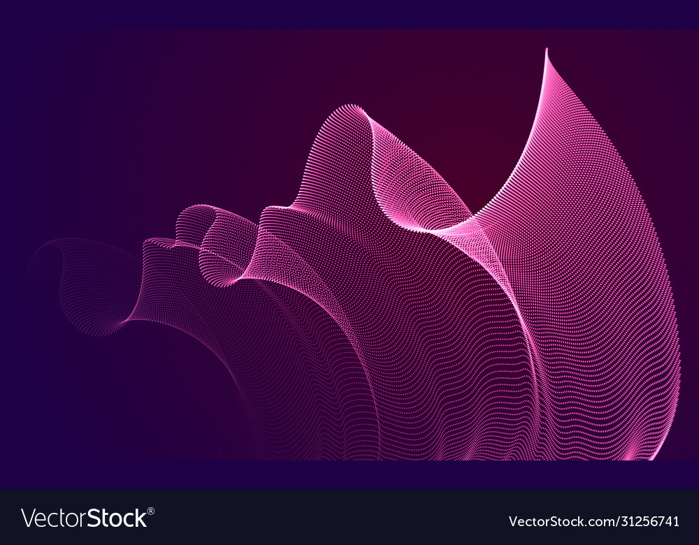 3d magic particles mesh array over dark