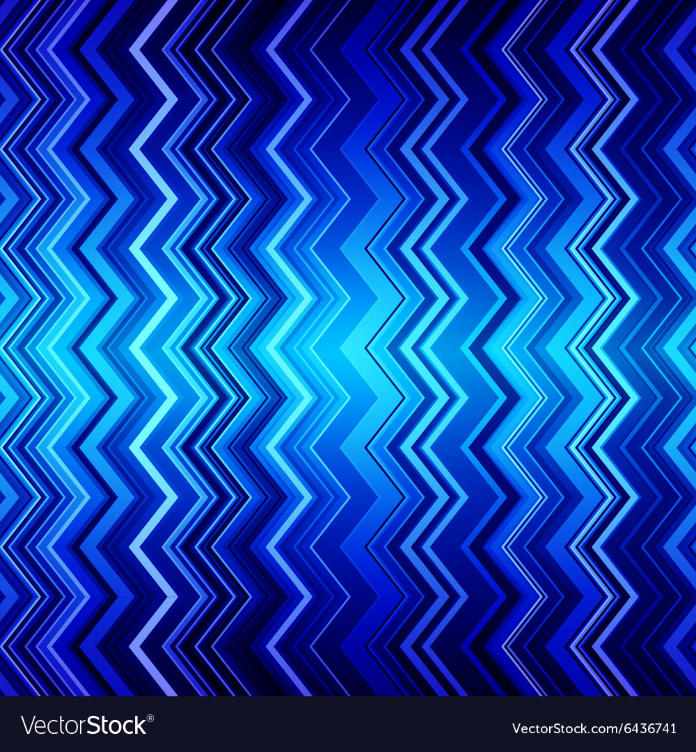 Abstract blue zig-zag warped stripes ethnic