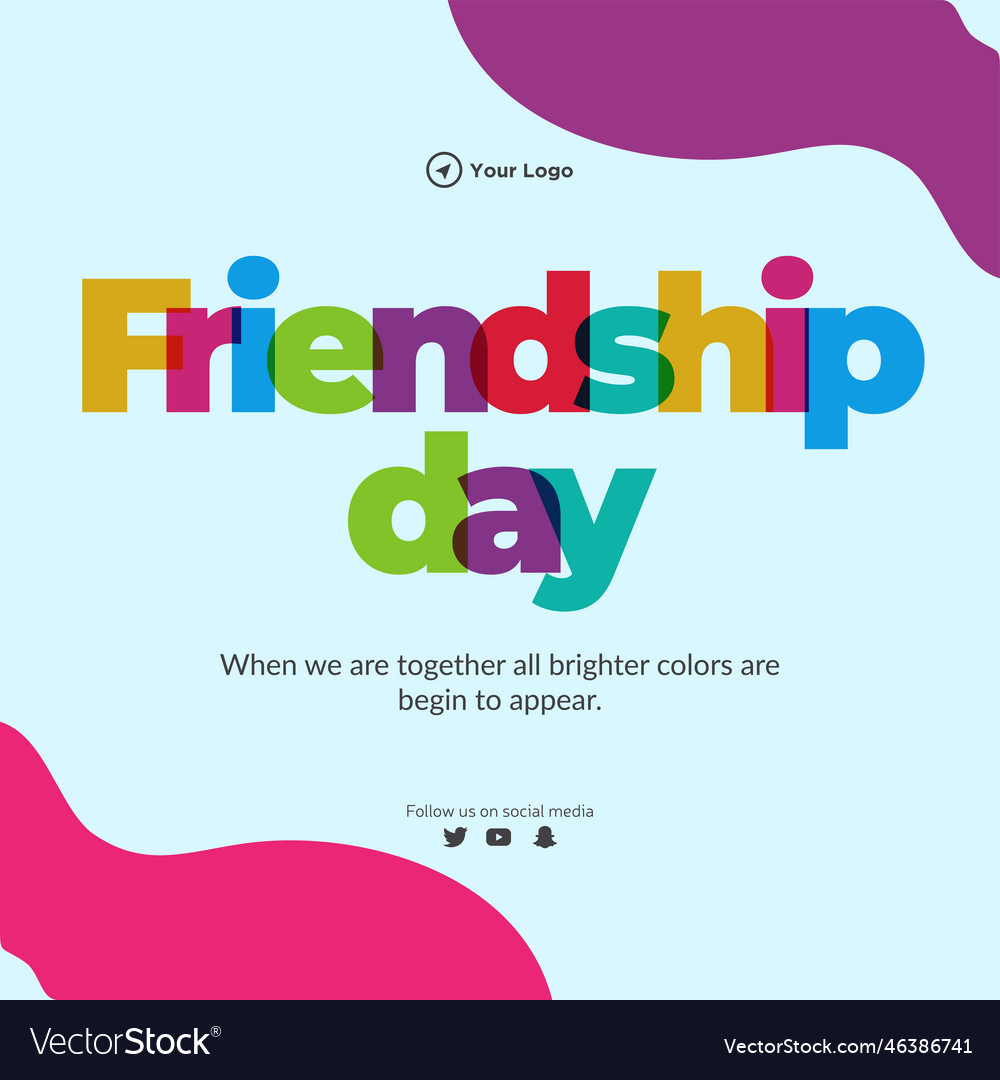 Banner design of happy friendship day Royalty Free Vector