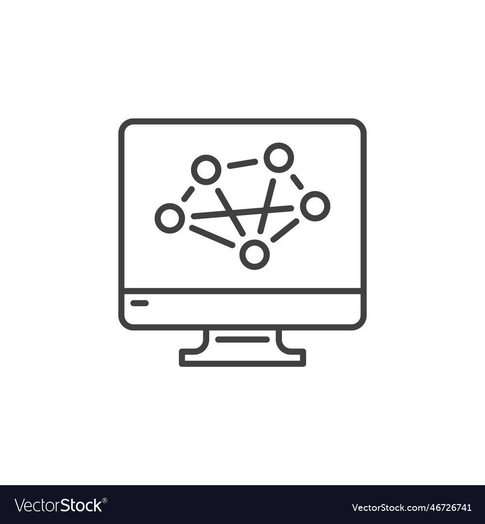 Computer screen with neural network concept vector image Computer screen with neural network concept
